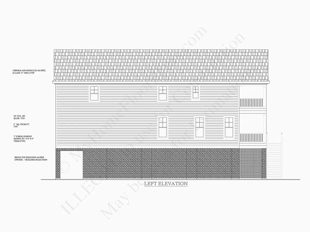 Fasādes 8 – Trīsstāvu mājas projekts 360 m²: 6 Guļamistabas, 6 Vannasistabas, Atvērta virtuve, Garāža — 57962R