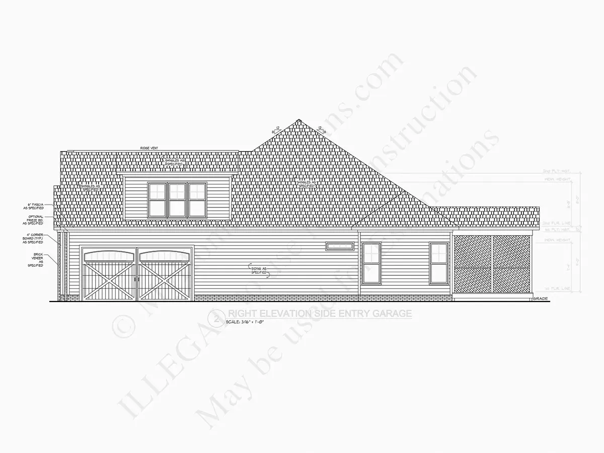Fasādes 13 – Mājas projekts ar mansardu 263 m²: 3 Guļamistabas, 3 Vannasistabas, Atvērta virtuve, Garāža — 85125R