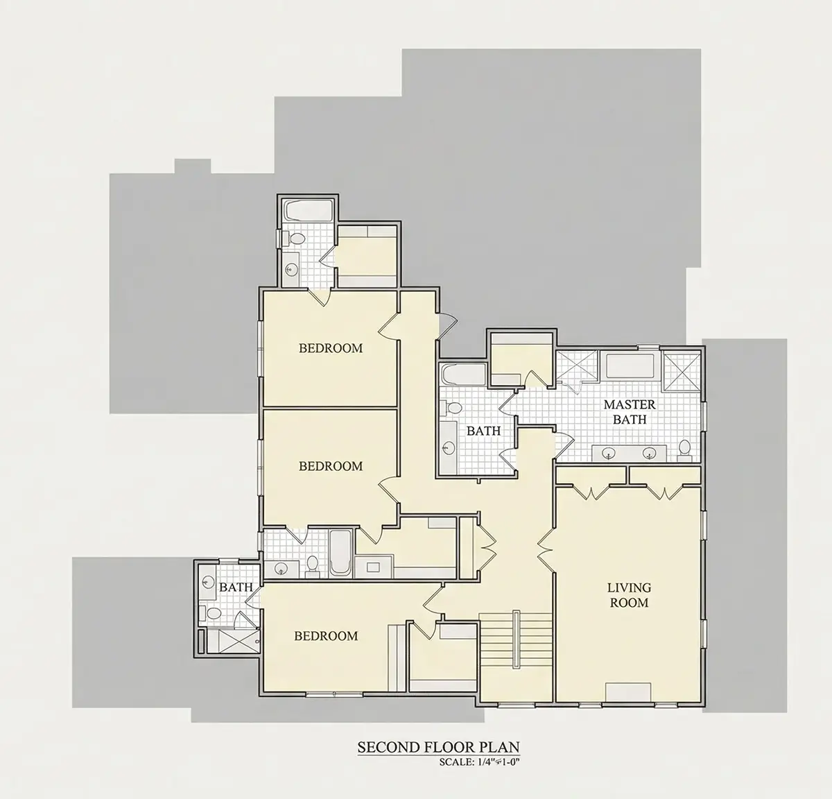 2. stāvs 11 – Divstāvu mājas projekts 565 m²: 6 Guļamistabas, 7 Vannasistabas, Garāža — 25088R