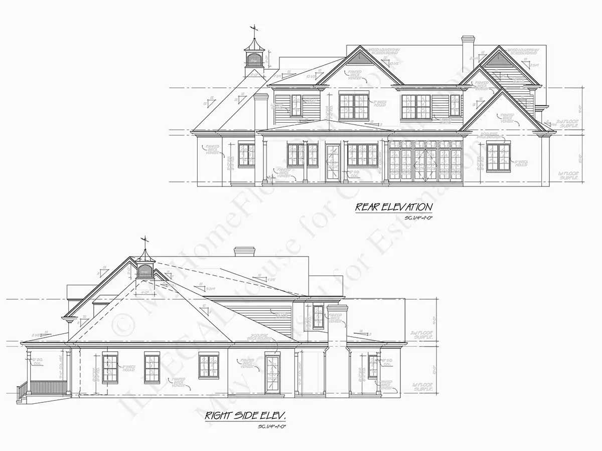 Fasādes 9 – Divstāvu mājas projekts 565 m²: 6 Guļamistabas, 7 Vannasistabas, Garāža — 25088R
