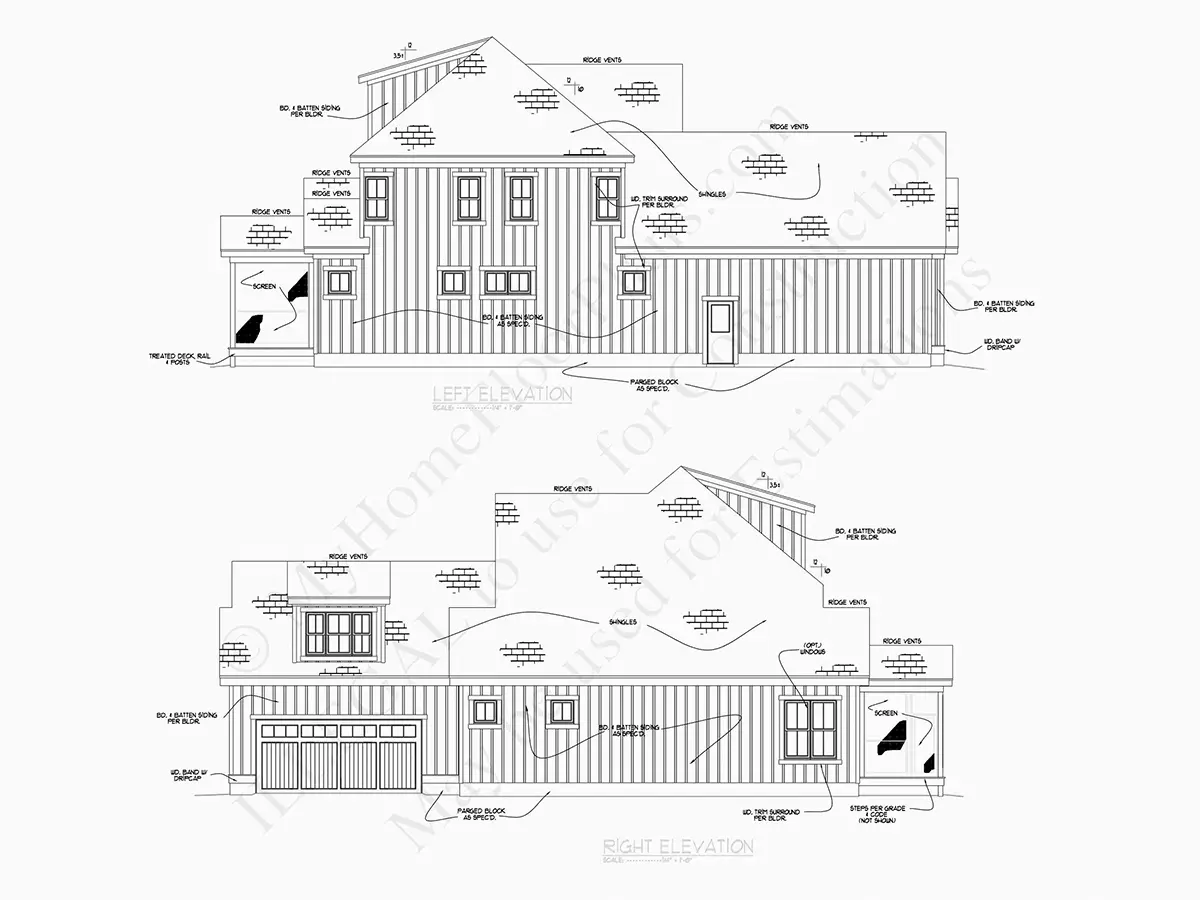 Fasādes 8 – Divstāvu mājas projekts 292 m²: 4 Guļamistabas, 4 Vannasistabas, Atvērta virtuve, Garāža — 77487R