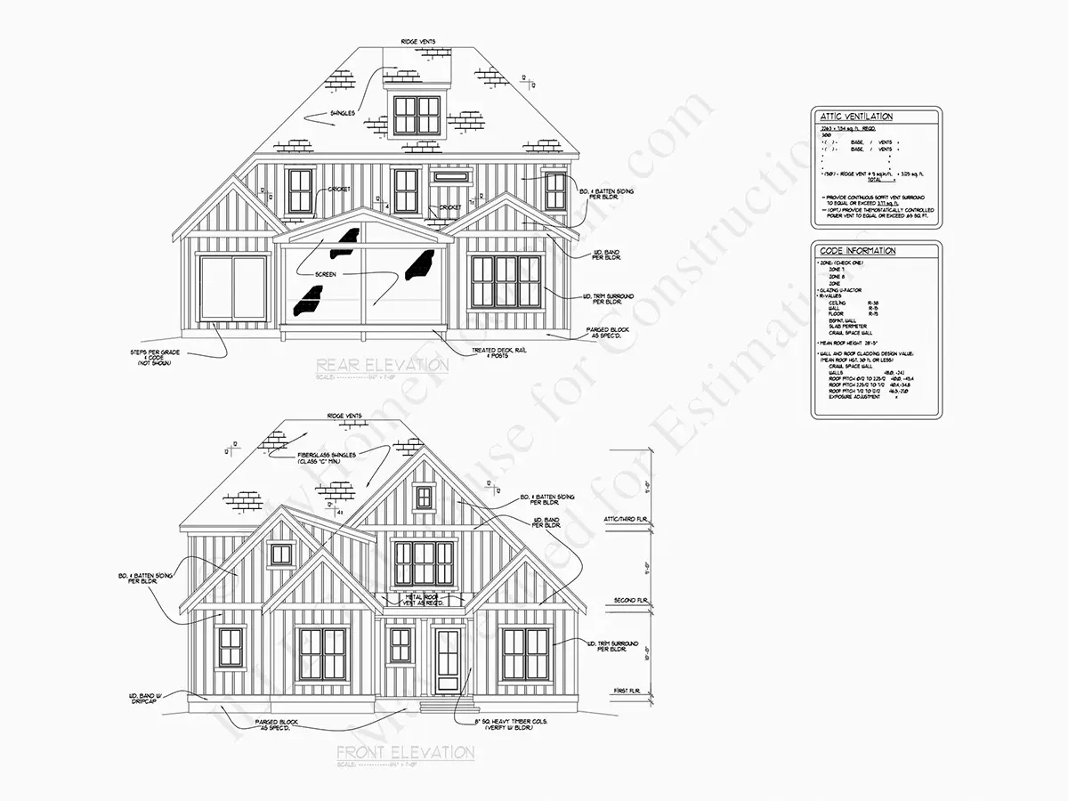 Fasādes 7 – Divstāvu mājas projekts 292 m²: 4 Guļamistabas, 4 Vannasistabas, Atvērta virtuve, Garāža — 77487R