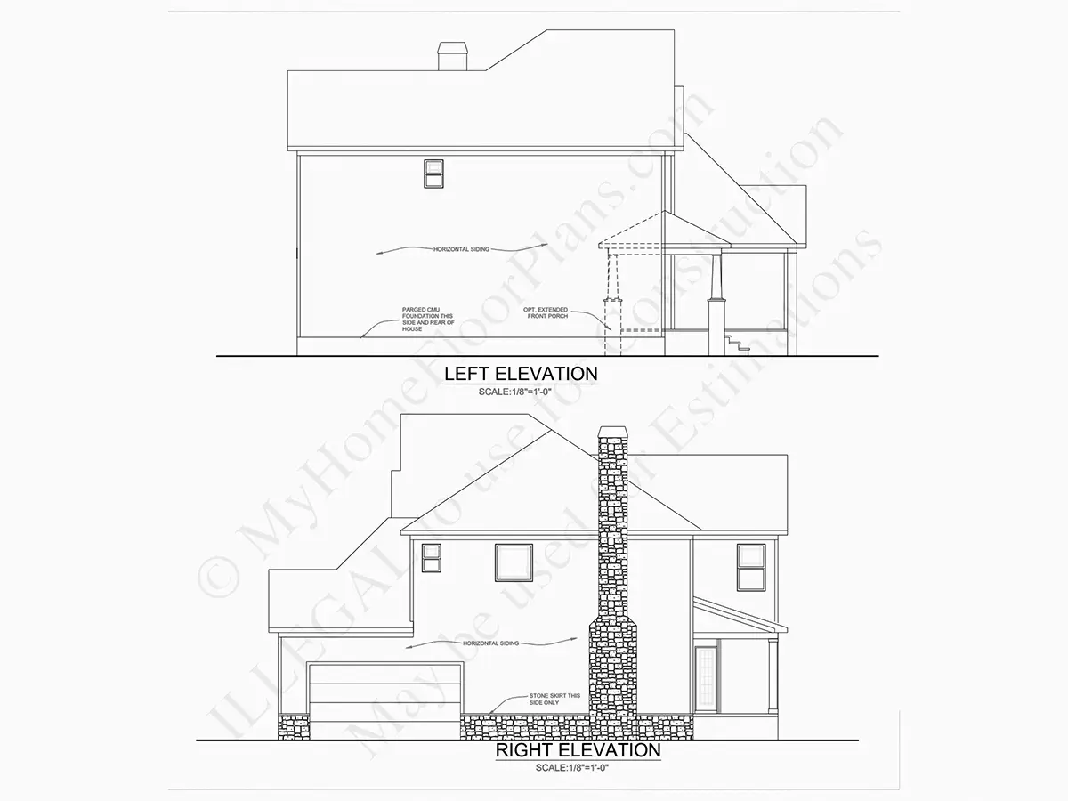 Fasādes 23 – Divstāvu mājas projekts 247 m²: 3 Guļamistabas, 3 Vannasistabas, Atvērta virtuve, Garāža — 83552R