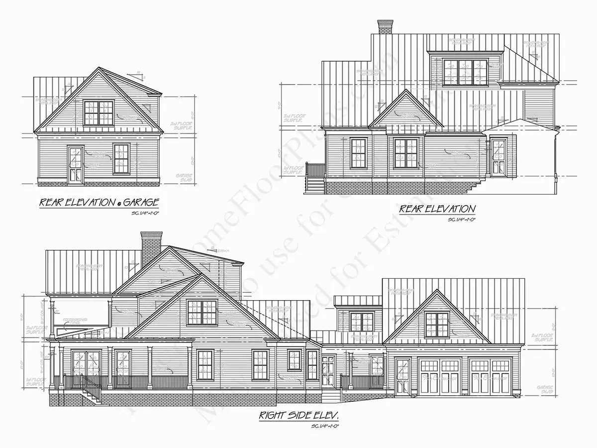 Fasādes 10 – Divstāvu mājas projekts 466 m²: 4 Guļamistabas, Darba istaba, 6 Vannasistabas, Atvērta virtuve, Garāža — 10656R