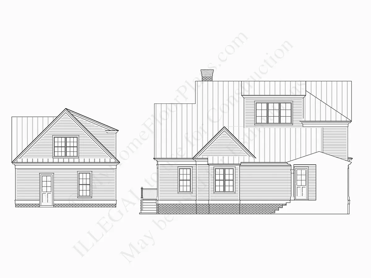 Fasādes 7 – Divstāvu mājas projekts 466 m²: 4 Guļamistabas, Darba istaba, 6 Vannasistabas, Atvērta virtuve, Garāža — 10656R