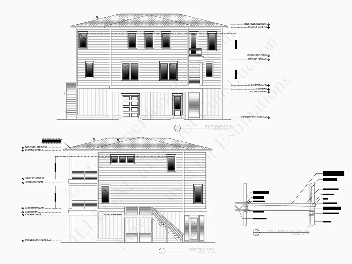 Fasādes 8 – Trīsstāvu mājas projekts 322 m²: 5 Guļamistabas, 4 Vannasistabas, Atvērta virtuve, Garāža — 63179R