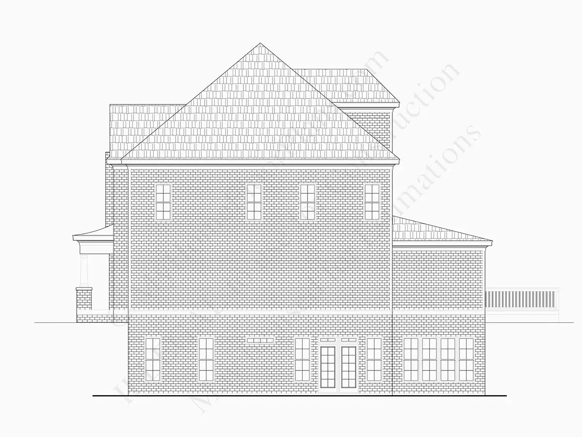 Fasādes 28 – Divstāvu mājas projekts 234 m²: 4 Guļamistabas, Darba istaba, 3 Vannasistabas, Atvērta virtuve, Garāža — 20216R