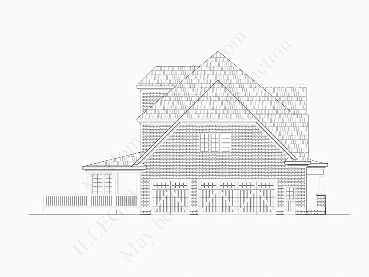 Fasādes 27 – Divstāvu mājas projekts 234 m²: 4 Guļamistabas, Darba istaba, 3 Vannasistabas, Atvērta virtuve, Garāža — 20216R