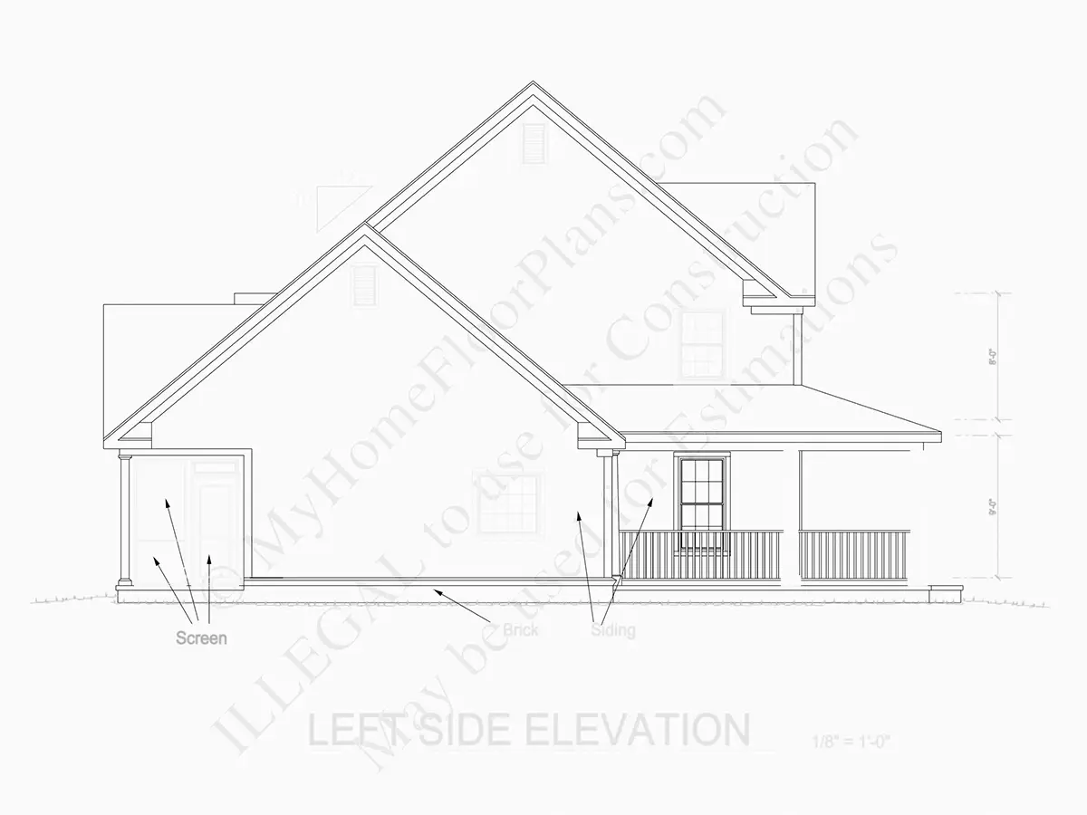 Fasādes 7 – Divstāvu mājas projekts 184 m²: 3 Guļamistabas, Darba istaba, 4 Vannasistabas, Atvērta virtuve, Garāža — 71974R