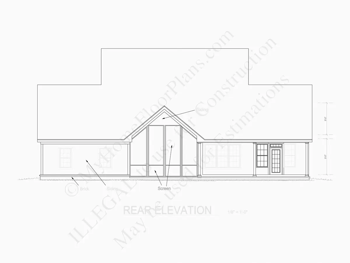 Fasādes 8 – Divstāvu mājas projekts 184 m²: 3 Guļamistabas, Darba istaba, 4 Vannasistabas, Atvērta virtuve, Garāža — 71974R