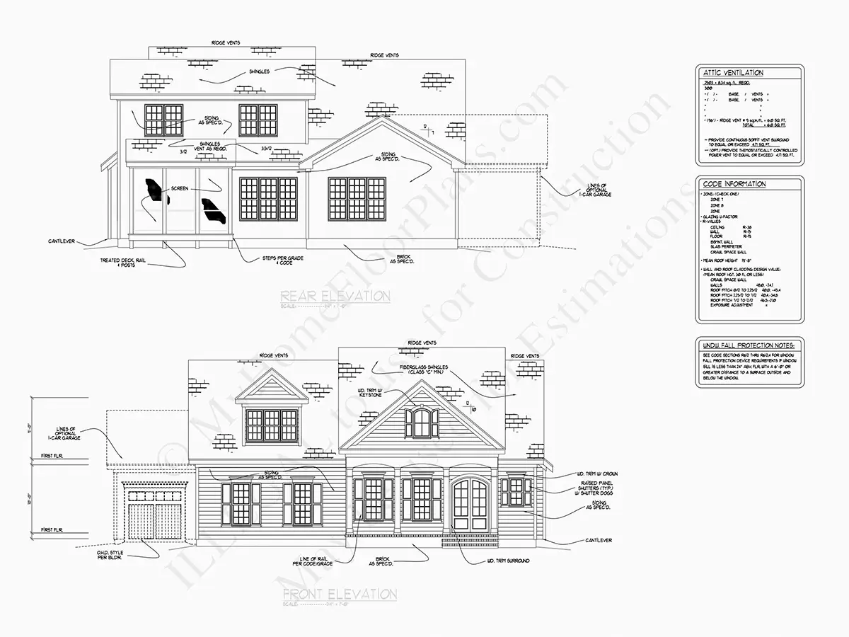 Fasādes 17 – Mājas projekts ar mansardu 267 m², 4 Guļamistabas — 27410R