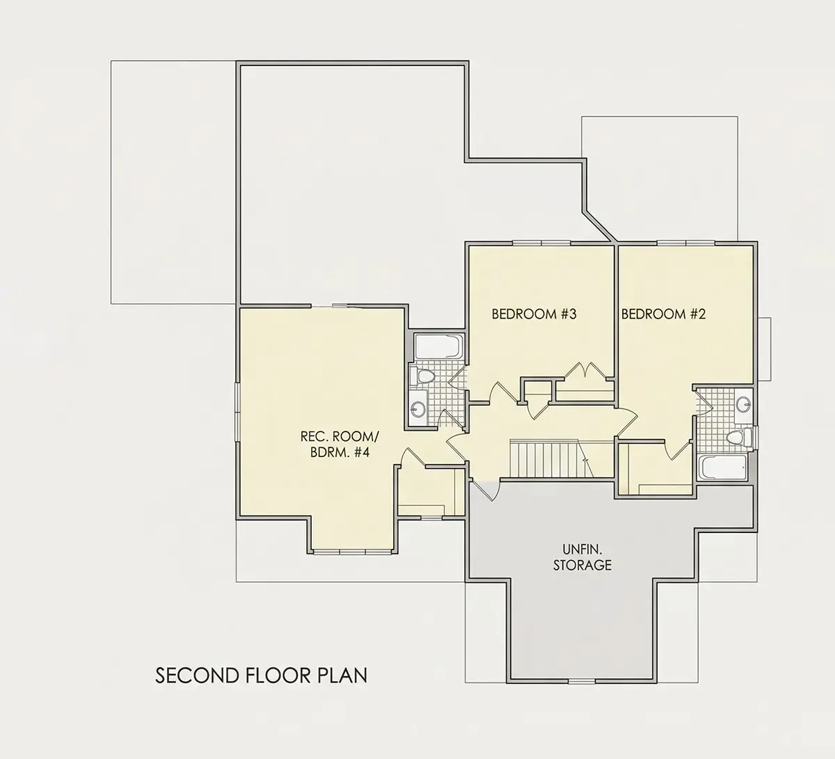 2. stāvs 20 – Mājas projekts ar mansardu 267 m², 4 Guļamistabas — 27410R
