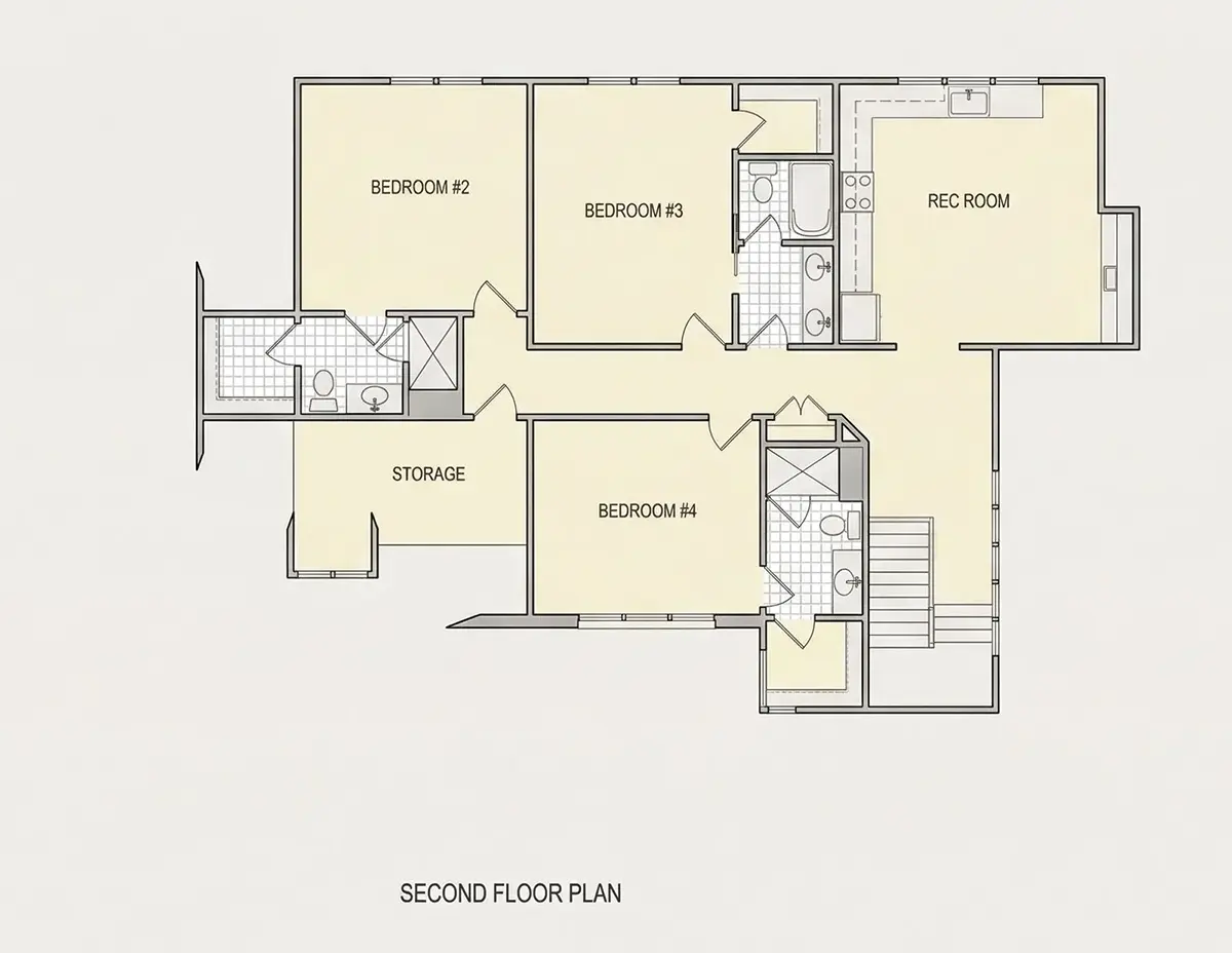 2. stāvs 22 – Mājas projekts ar mansardu 398 m², 4 Guļamistabas — 43606R