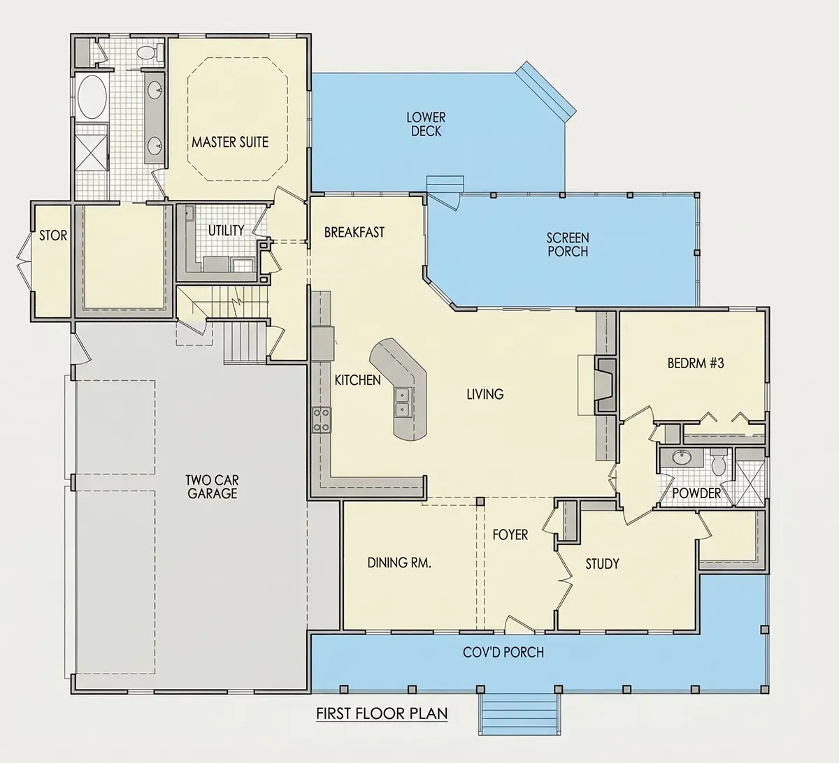 1. stāvs 11 – Mājas projekts ar mansardu 283 m², 2 Guļamistabas — 79515R
