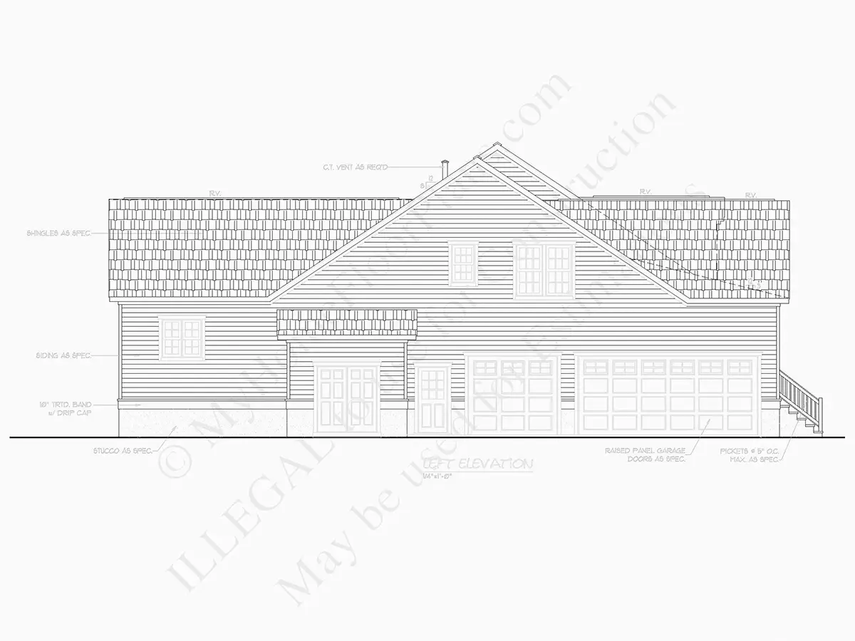 Fasādes 9 – Mājas projekts ar mansardu 283 m², 2 Guļamistabas — 79515R