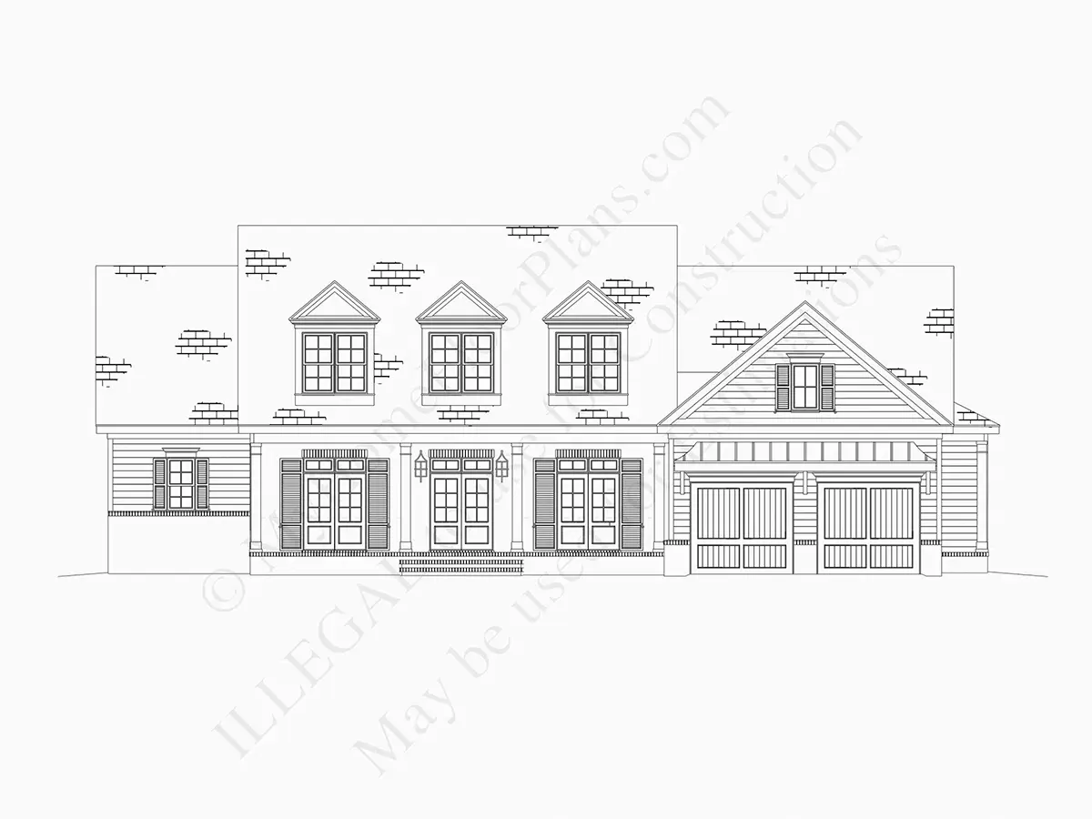 Fasādes 7 – Mājas projekts ar mansardu 329 m², 4 Guļamistabas — 45616R