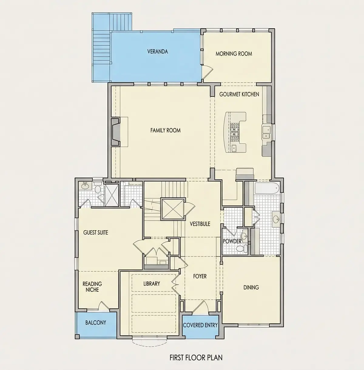 1. stāvs 19 – Divstāvu mājas projekts 530 m², 5 Guļamistabas — 26217R