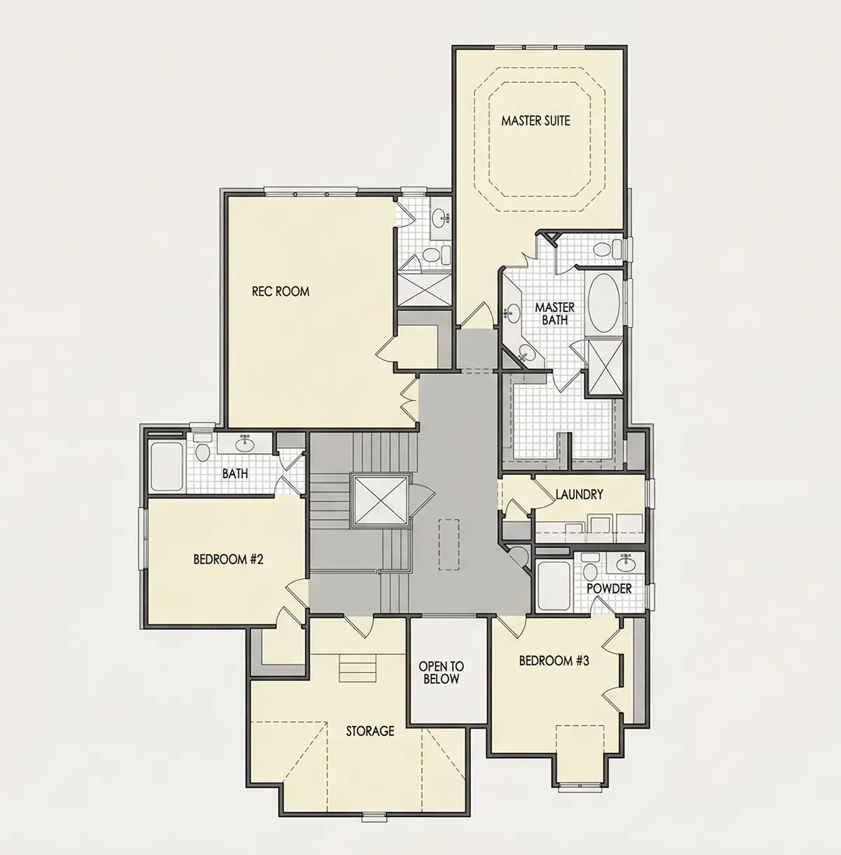 2. stāvs 20 – Divstāvu mājas projekts 530 m², 5 Guļamistabas — 26217R