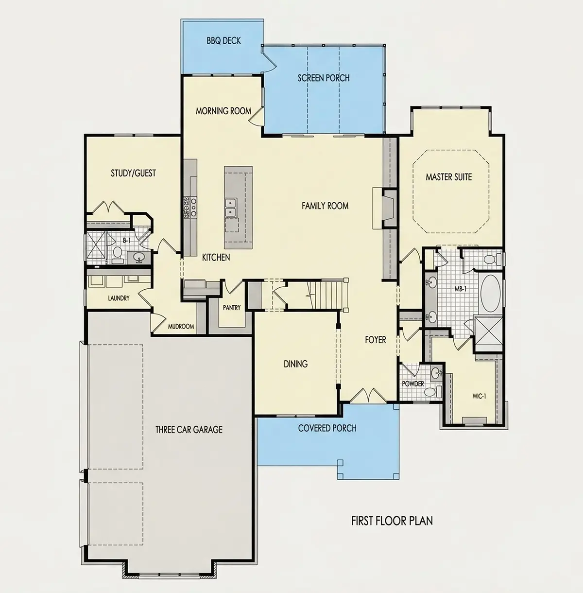 1. stāvs 24 – Mājas projekts ar mansardu 363 m², 5 Guļamistabas — 64220R