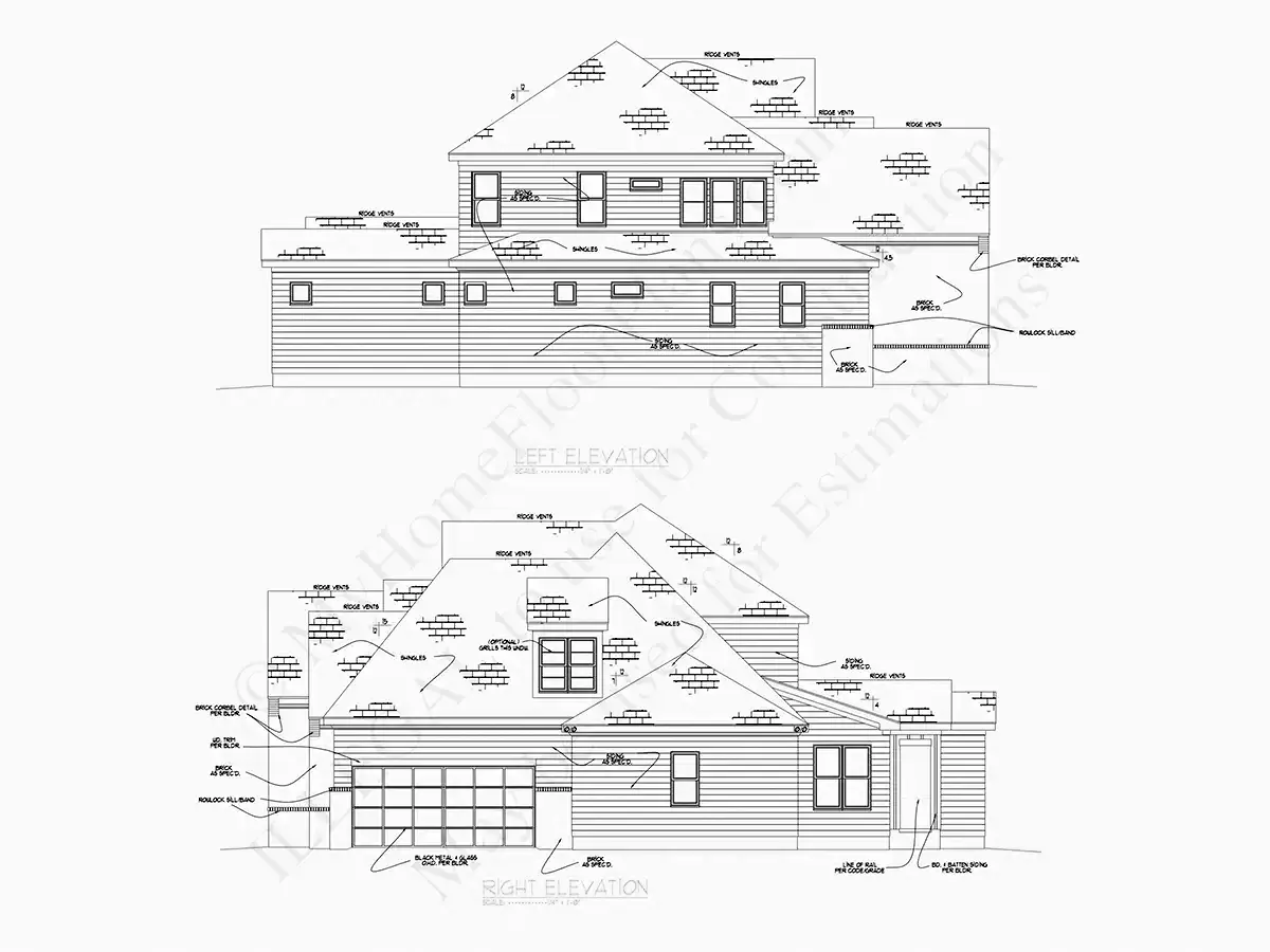 Fasādes 11 – Divstāvu mājas projekts 375 m², 4 Guļamistabas — 32038R