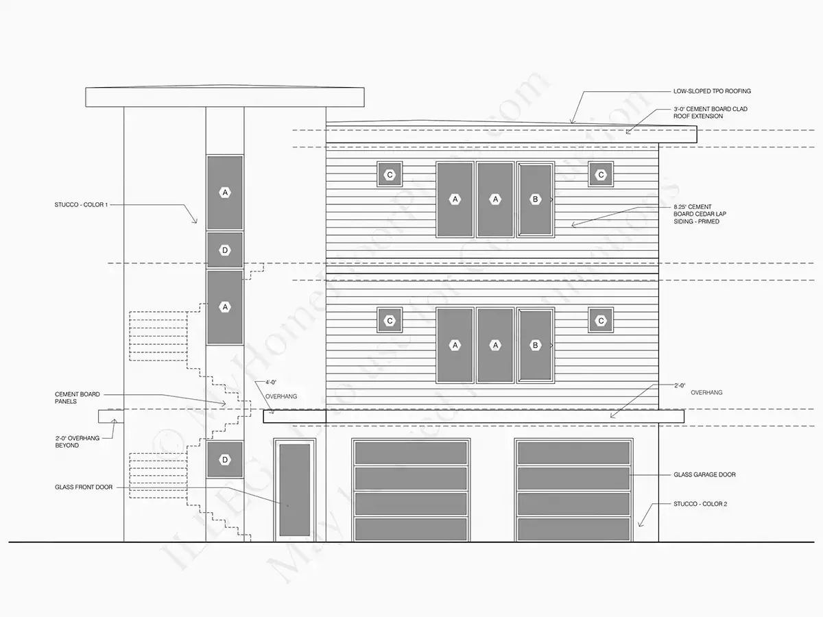 Fasādes 20 – Trīsstāvu mājas projekts 351 m², 5 Guļamistabas — 70598R