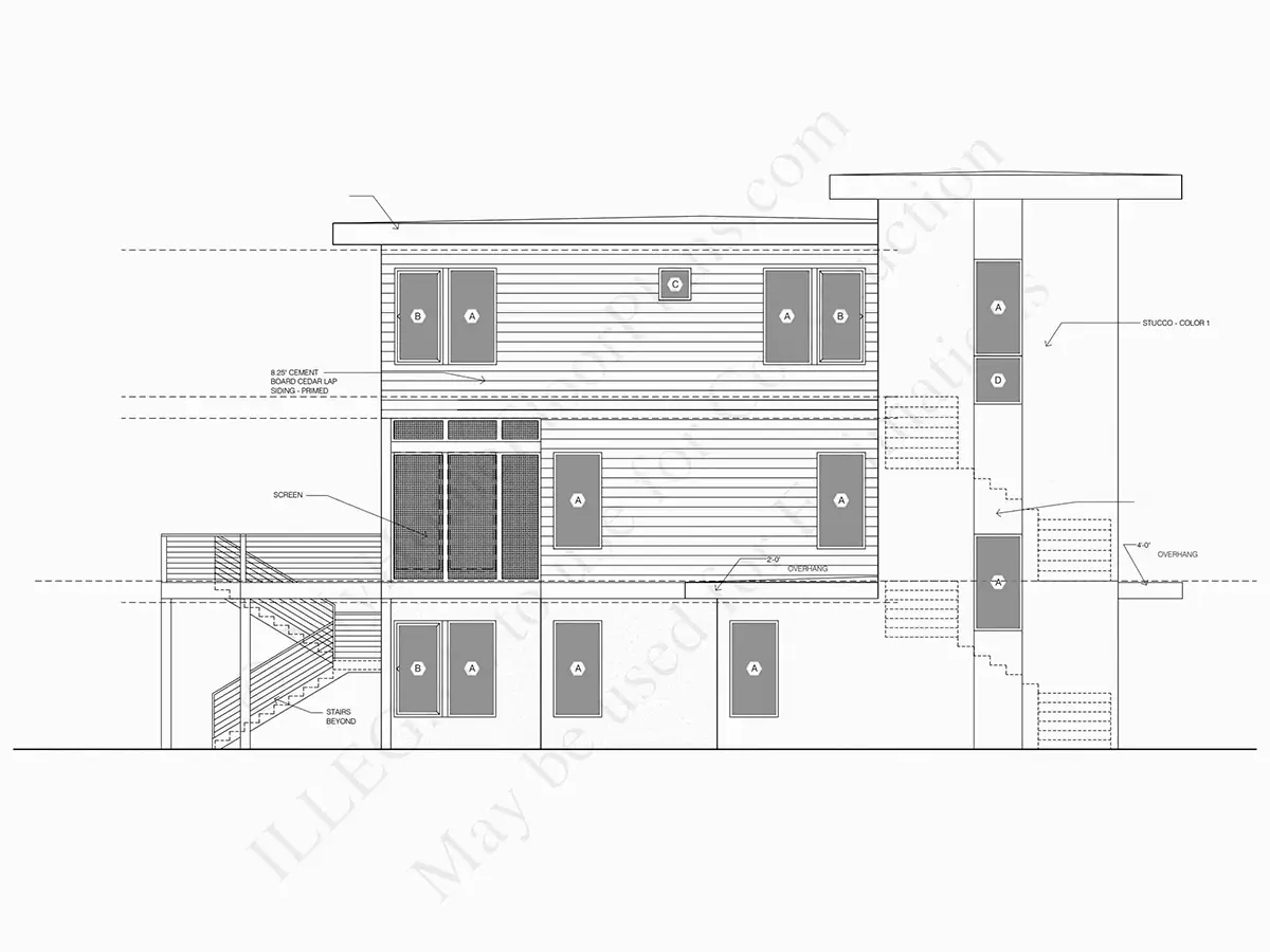 Fasādes 21 – Trīsstāvu mājas projekts 351 m², 5 Guļamistabas — 70598R