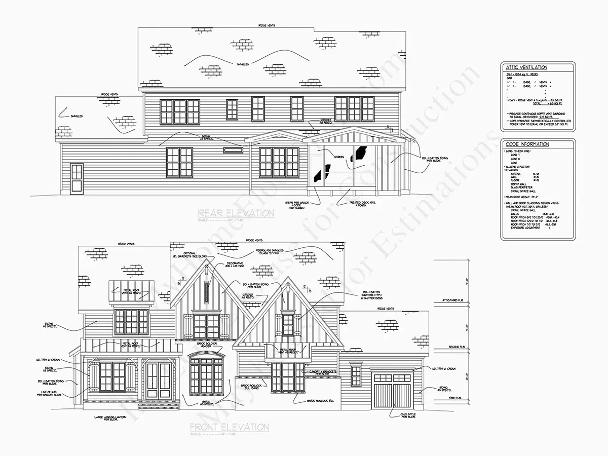 Fasādes 20 – Divstāvu mājas projekts 372 m², 4 Guļamistabas — 76809R