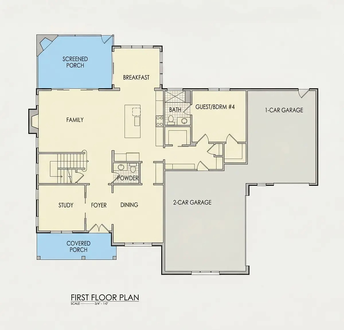 1. stāvs 22 – Divstāvu mājas projekts 372 m², 4 Guļamistabas — 76809R