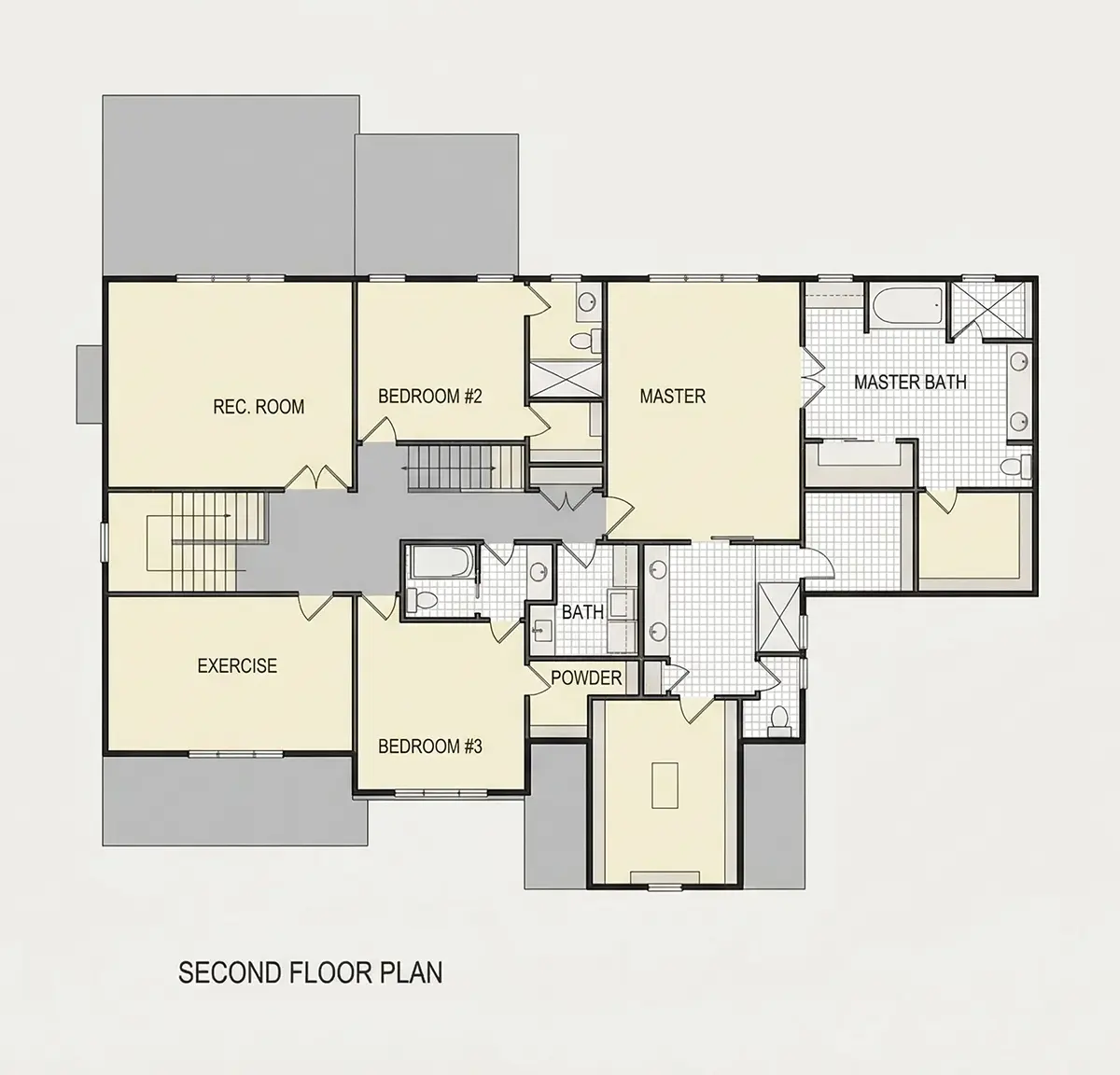 2. stāvs 23 – Divstāvu mājas projekts 372 m², 4 Guļamistabas — 76809R