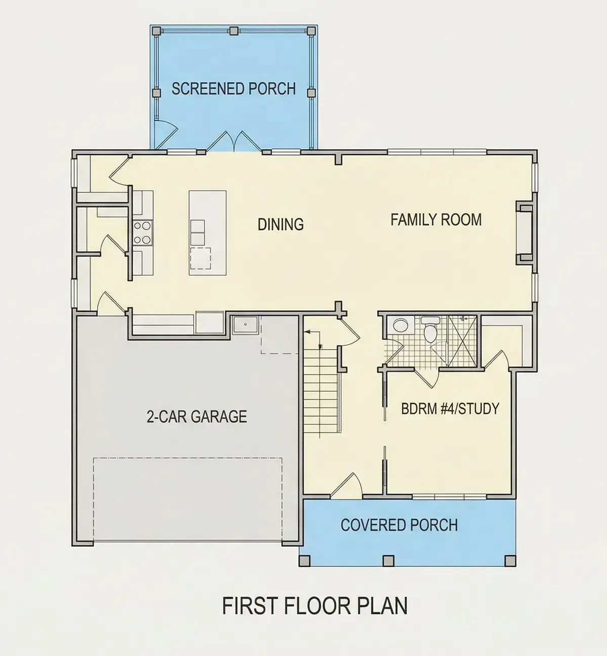 1. stāvs 8 – Divstāvu mājas projekts 223 m², 4 Guļamistabas — 46774R