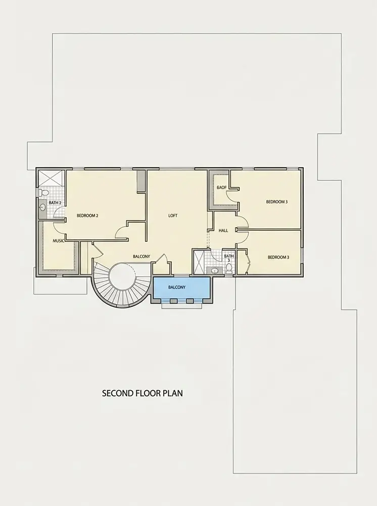 2. stāvs 13 – Divstāvu mājas projekts 448 m², 5 Guļamistabas — 64737R