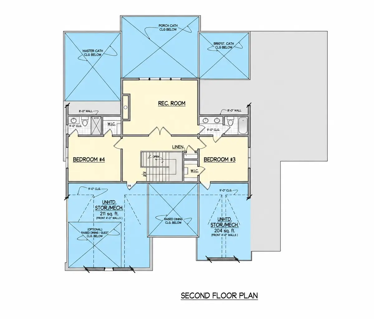 2. stāvs 14 – Divstāvu mājas projekts 343 m², 4 Guļamistabas — 63741R