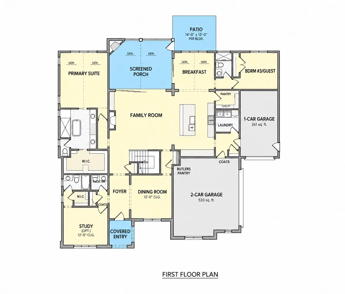 1. stāvs 13 – Divstāvu mājas projekts 343 m², 4 Guļamistabas — 63741R