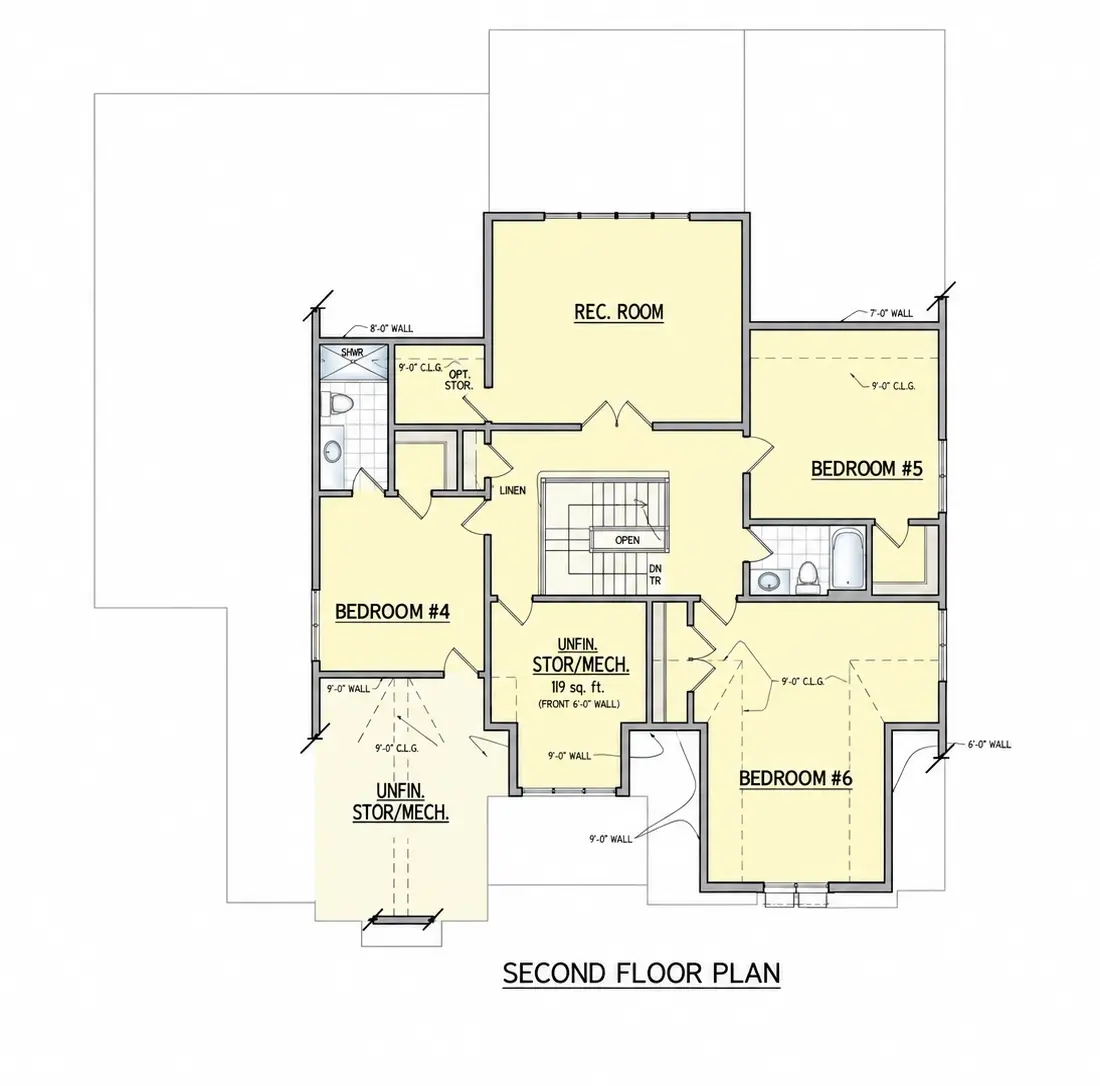 2. stāvs 12 – Mājas projekts ar mansardu 429 m², 6 Guļamistabas — 85530R
