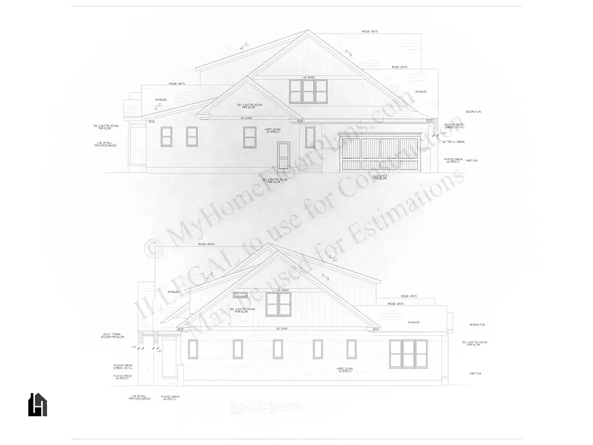 Fasādes 17 – Divstāvu mājas projekts 397 m², 4 Guļamistabas — 38077R