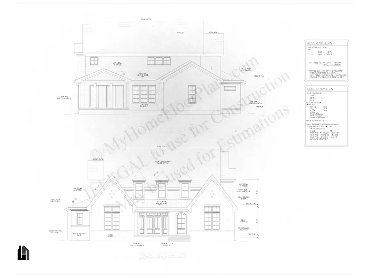 Fasādes 22 – Divstāvu mājas projekts 351 m², 4 Guļamistabas — 93928R
