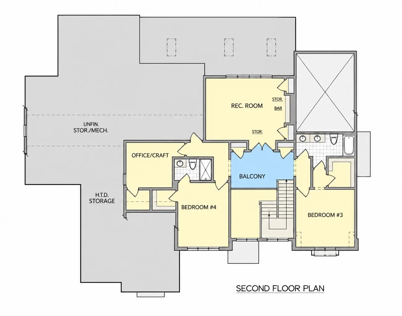 2. stāvs 24 – Divstāvu mājas projekts 553 m², 4 Guļamistabas — 34919R