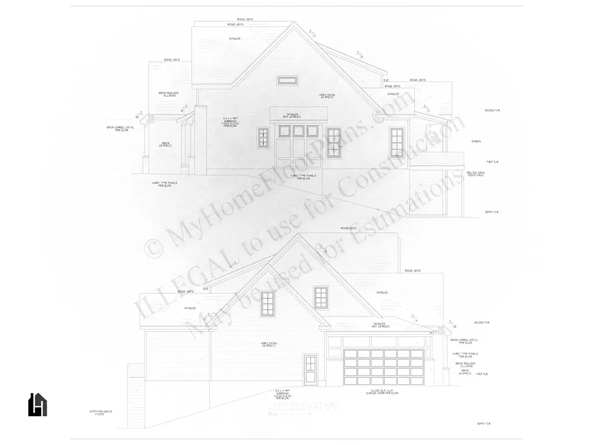 Fasādes 22 – Divstāvu mājas projekts 553 m², 4 Guļamistabas — 34919R
