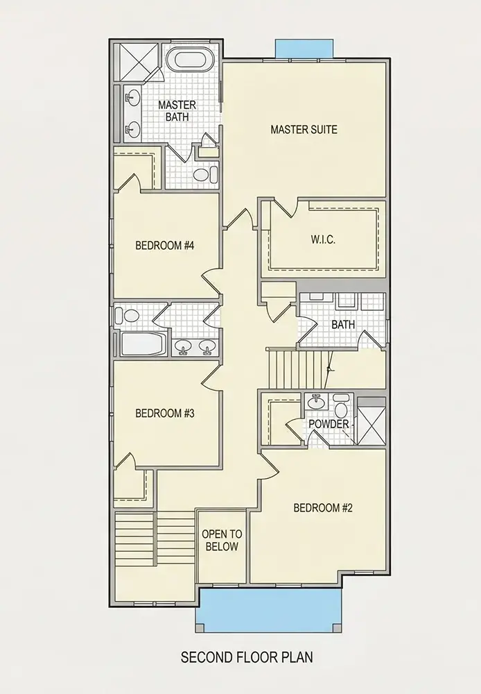 2. stāvs 21 – Divstāvu mājas projekts 331 m², 5 Guļamistabas — 96187R