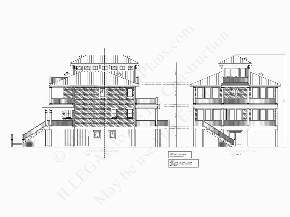 Fasādes 6 – Trīsstāvu mājas projekts 249 m², 4 Guļamistabas — 53827R