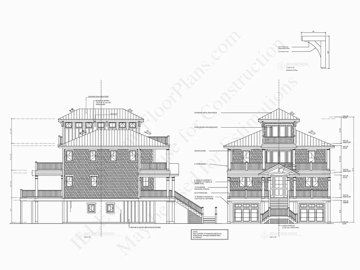 Fasādes 5 – Trīsstāvu mājas projekts 249 m², 4 Guļamistabas — 53827R