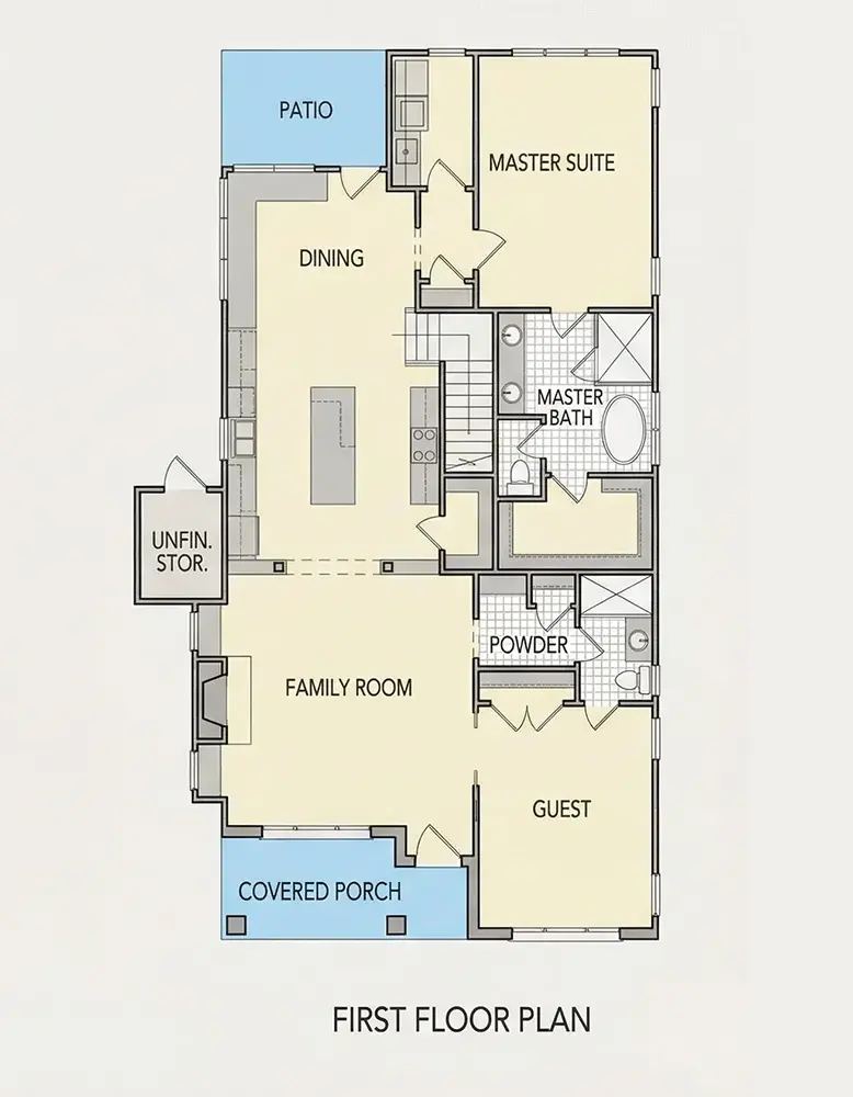 1. stāvs 20 – Mājas projekts ar mansardu 235 m², 4 Guļamistabas — 88702R
