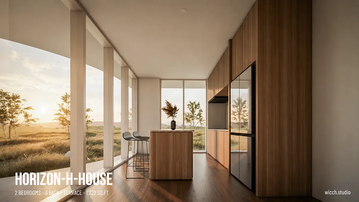 Vienstāva mājas projekts 160 m²: 2 Guļamistabas, Darba istaba, 3 Vannasistabas, bez Garāžas