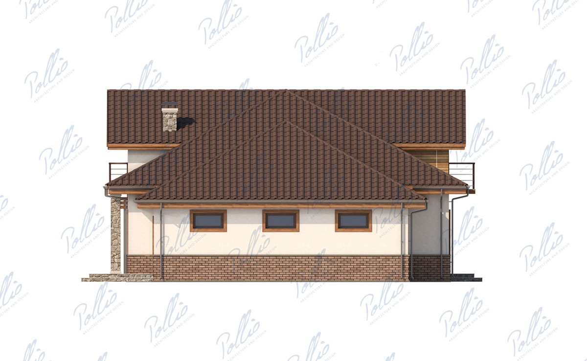 Mājas projekts ar mansardu 268 m² bez garāžas ar mājas kinozāli un 3 guļamistabām