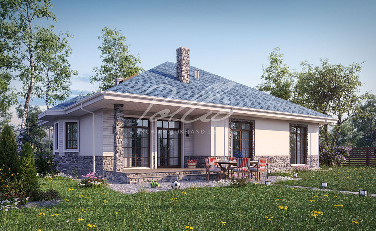Mājas projekts ar mansardu 164 m²: 4 Guļamistabas, Darba istaba, 3 Vannasistabas, Atvērta virtuve, bez Garāžas