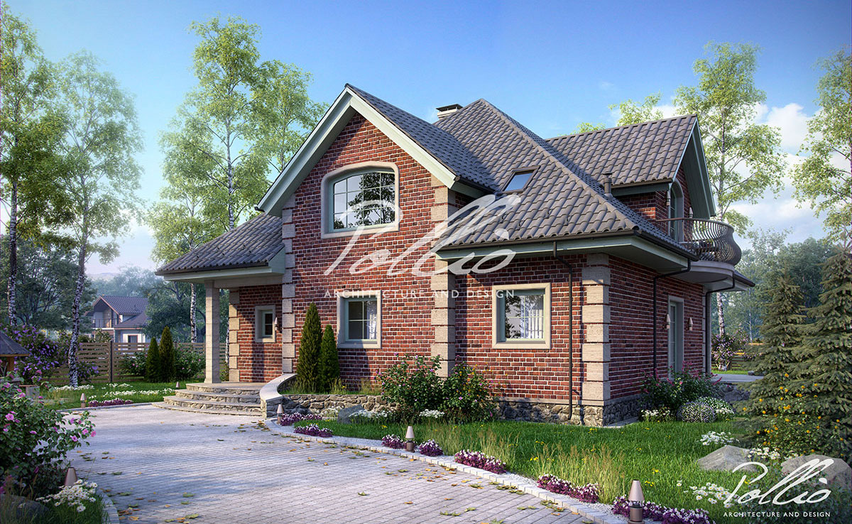 Mājas projekts ar mansardu 212 m²: 3 Guļamistabas, Darba istaba, 3 Vannasistabas, Atvērta virtuve, bez Garāžas