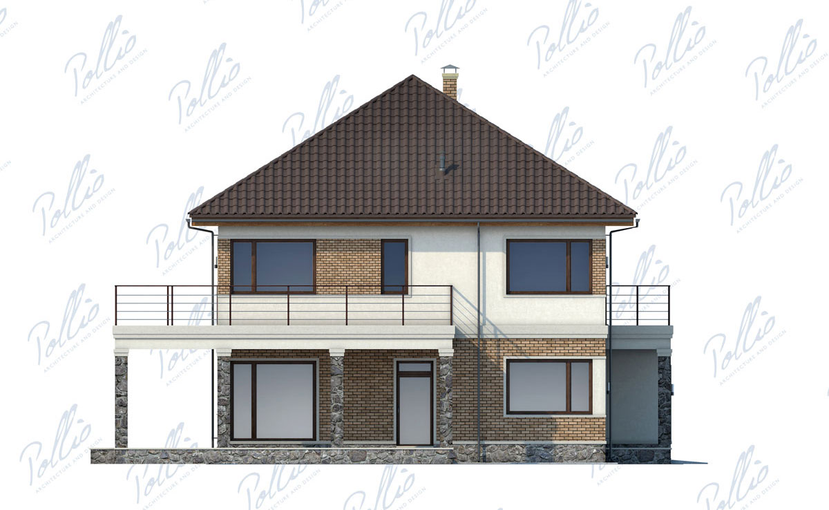 Divstāvu mājas projekts 245 m²: 3 Guļamistabas, Darba istaba, 3 Vannasistabas, Atvērta virtuve, Garāža
