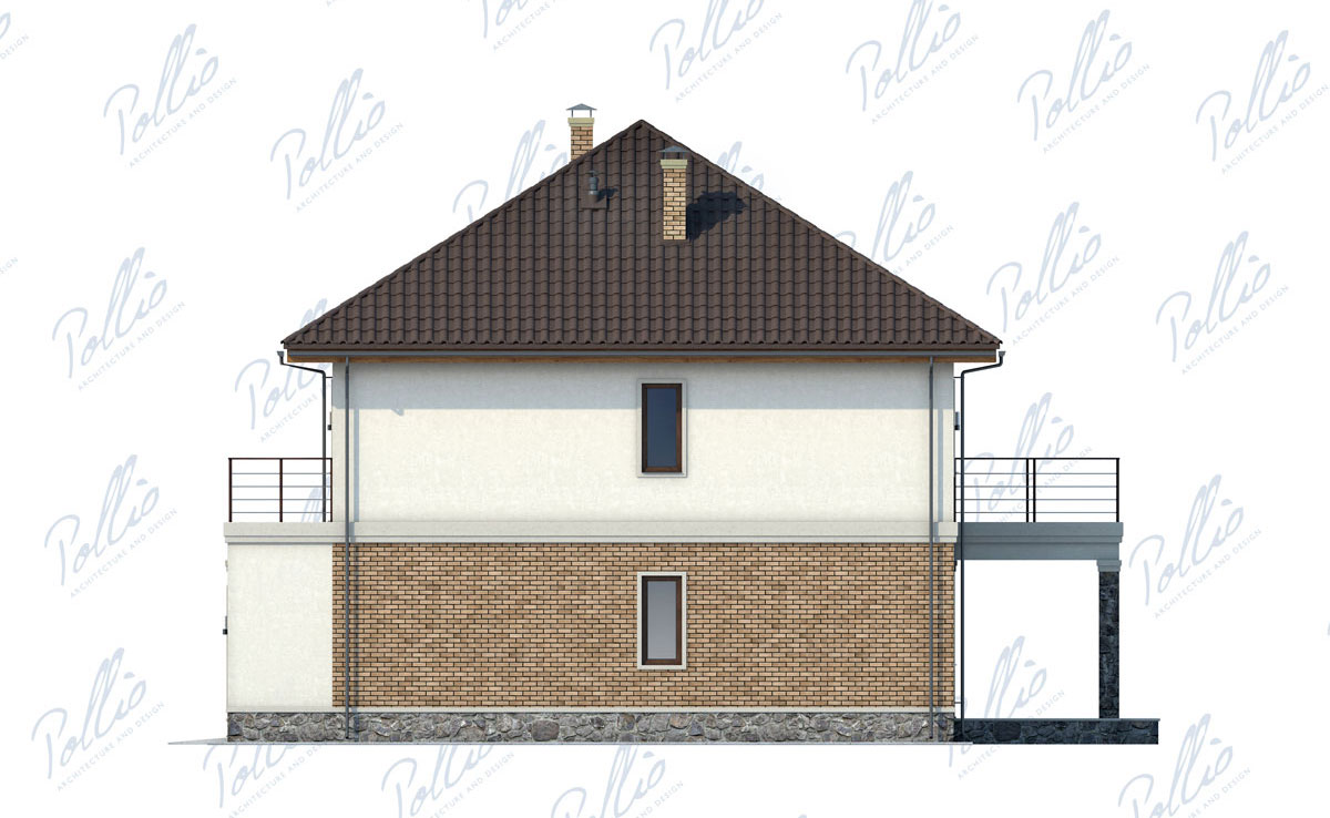 Divstāvu mājas projekts 245 m²: 3 Guļamistabas, Darba istaba, 3 Vannasistabas, Atvērta virtuve, Garāža