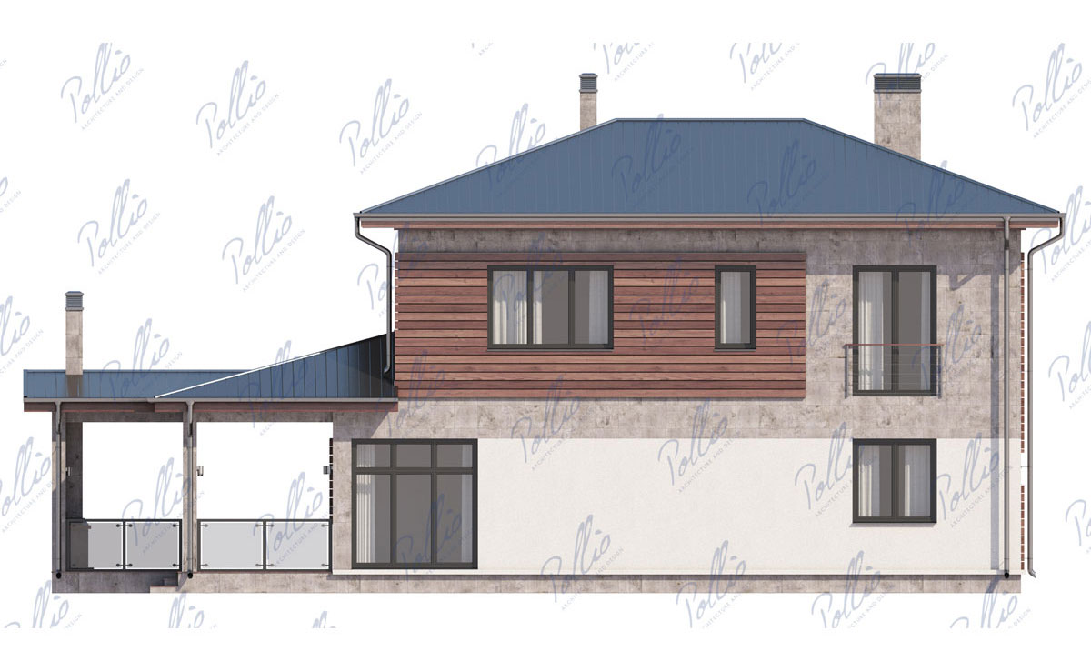 Divstāvu mājas projekts 236 m²: 4 Guļamistabas, Darba istaba, 3 Vannasistabas, Atvērta virtuve, Garāža