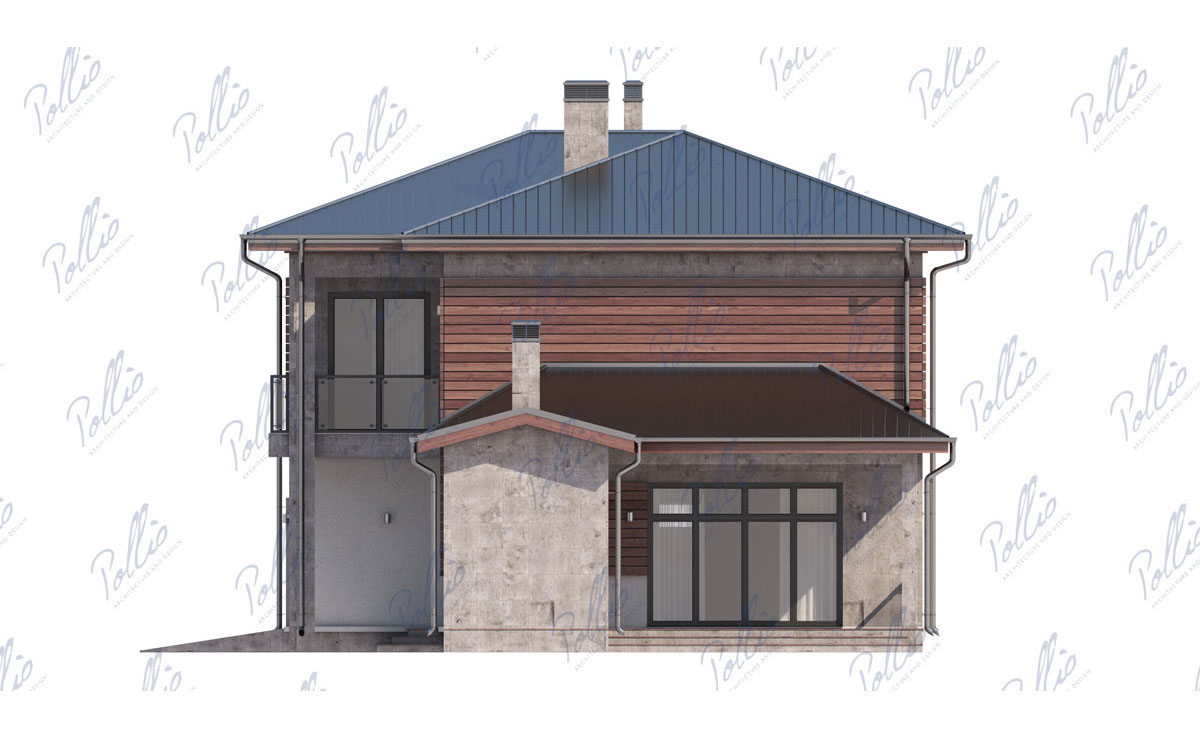 Divstāvu mājas projekts 236 m²: 4 Guļamistabas, Darba istaba, 3 Vannasistabas, Atvērta virtuve, Garāža